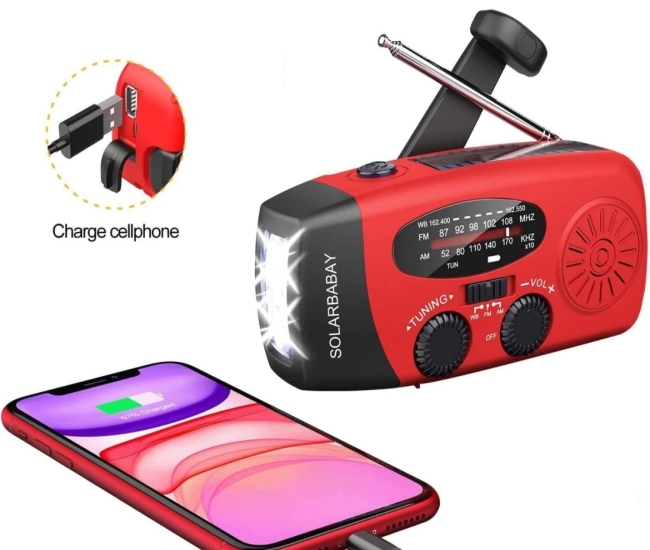 Solar Powered Radio Flashlight and Powerbank